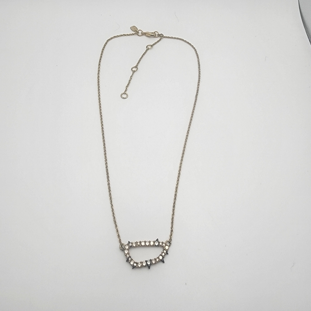 Alexis Bittar Gold Tone Chain & CZ Pendant Necklace